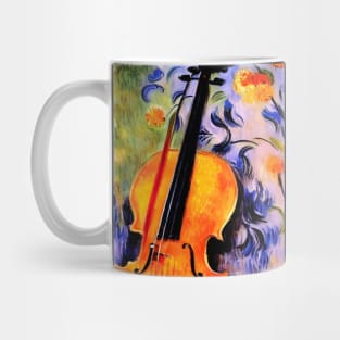 Impressionist Cello & Flowers Mug